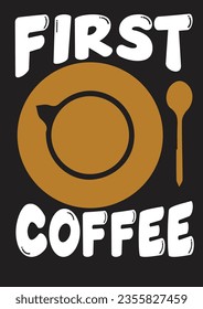 diseño de camiseta de café para impresión