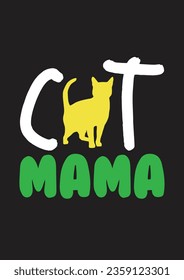 TIPOGRAFÍA VINTAGE CAT T DISEÑO DE CAMISETAS