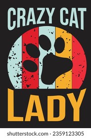 TIPOGRAFÍA VINTAGE CAT T DISEÑO DE CAMISETAS