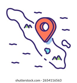 Este ícone da ilha de Sumatera é adequado para o Dia da Independência da Indonésia, etc
