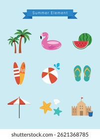 This is a summer element illustration design.