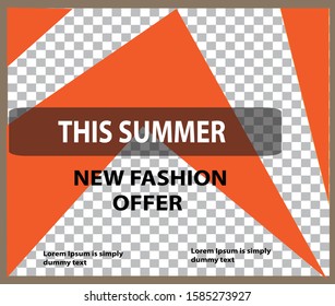 This summer new fashion offer media post or digital marketing image design