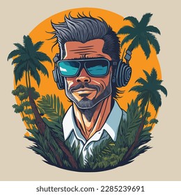 This summer t-shirt design would typically feature bright, vibrant colors and playful, cheerful graphics or patterns that evoke feelings of warmth, relaxation, and fun.