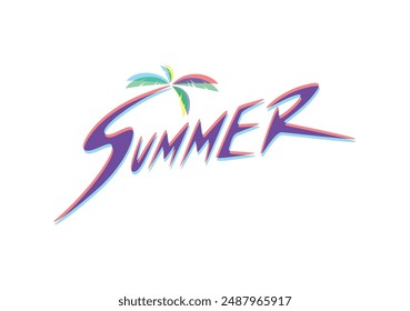This is Summer Typography from summer typography stock with risograph style. Vector file for any resolution without losing its quality.