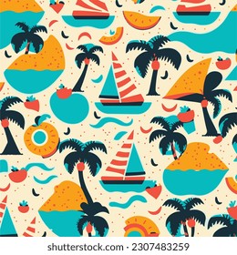 This summer-inspired pattern is perfect for adding a touch of fun and tropical flair to any project. Whether used as a background, a textile print, or any other creative application, this design