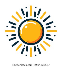 This Sun icon represents brightness and warmth. It is often used in digital interfaces to indicate sunlight, weather conditions, or screen brightness settings.