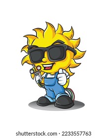 Esta es la mascota del sol que representa a los trabajadores del servicio de CA de casa o empresa