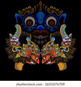 Esta ilustração sundanesa wayang golek mostra Indrajit e o gigante Buta, com ornamentos ricos, cores vívidas e expressões intensas que refletem o conflito e a riqueza cultural tradicional.
