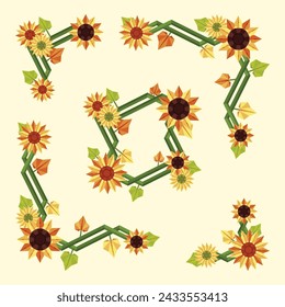 This is Sunflower Border for Spring Sunflower Stock. Cool design for Ornament, Accessories, Element or any Graphic Design Needs.
