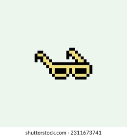 esta es gafas de sol en el arte de píxeles, este artículo es bueno para presentaciones, pegatinas, iconos, diseño de camisetas, activos de juego, logotipo y su proyecto.