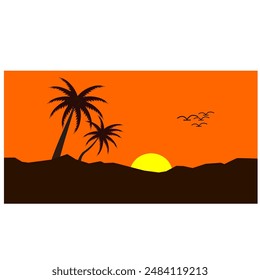 This is a sunset view for ilustrator