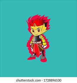 This super hero is typical of Indonesia, which quell crime in Indonesia.EPS10