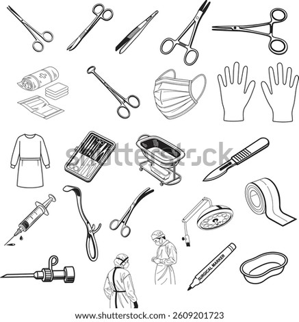 This is a Surgical Instrument Icon Sheet