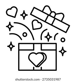 Este icono de regalo sorpresa es adecuado para San Valentín.