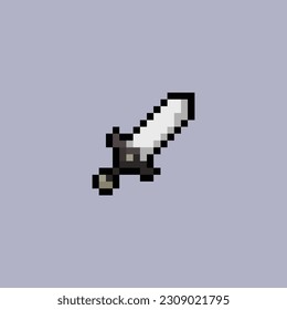 Dies ist ein Schwertsymbol in Pixelkunst mit bunter Farbe, dieses Element gut für Präsentationen, Aufkleber, Symbole, T-Shirt-Design, Spiel-Objekt, Logo und Projekt.