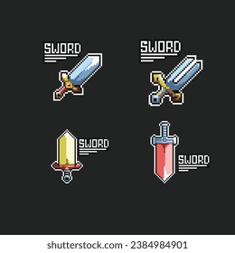 Dies ist ein Schwert in Pixelkunst mit einfacher Farbe und schwarzem Hintergrund , dieses Element gut für Präsentationen, Aufkleber, Symbole, T-Shirt-Design, Spiel-Objekt, Logo und Ihr Projekt.