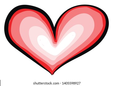 This is a symbol of heart and it is normally used as an indicator of love., vector, color drawing or illustration. 