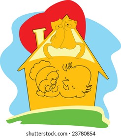This is a symbol of the house in which the man and the woman always loved each  other