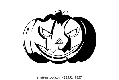 This is the symbol or image that stands for Halloween. A really big pumpkin with a spooky face.Linear style.