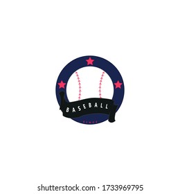 This is a symbol logo image intended for baseball organizations / clubs. Where there are circular embroidery where there is baseball and on the right, left, and above the ball there are stars. 