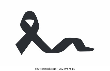  This symbol merges awareness of melanoma with the importance of sun safety, reminding people to protect their skin while raising awareness about skin cancer. Black ribbon vector illustration