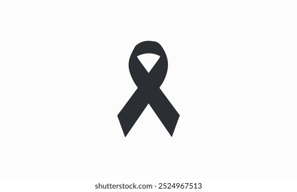  This symbol merges awareness of melanoma with the importance of sun safety, reminding people to protect their skin while raising awareness about skin cancer. Black ribbon vector illustration