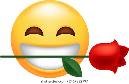 This symbol is playful and romantic, often used to convey flirtation, charm, or a passionate gesture. The rose clutched between its teeth is expresses romance, love, or affection.