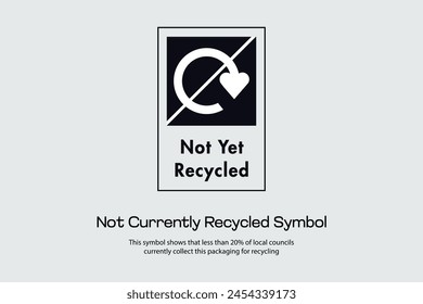 This symbol shows that less than 20% of local councils currently collect this packaging for recycling svg
