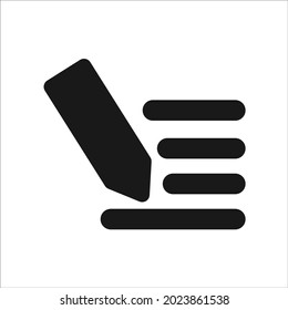 Este es un símbolo de escribir o tomar notas, se puede usar como un icono para un sitio web.