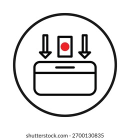 This symbolic image presents the concept of digital data transfer and input, representing the action of uploading documents or submitting information through an online interface, utilizing a clean