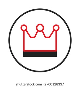 This symbolic representation features a stylized crown encapsulated within a circle. The graphic design uses simple lines and a muted color palette to evoke themes of royalty, leadership, and