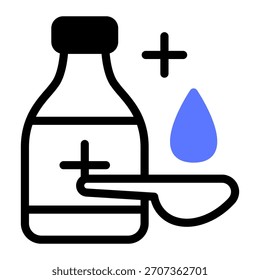 Este icono de jarabe es adecuado para la farmacia.