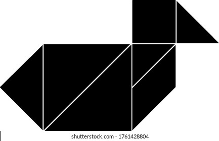This tangram represents a duck, tangrams gives students an opportunity to use a manipulative set to construct understanding of geometric ideas and develop spatial skills, vintage line drawing.