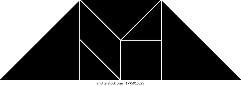 This tangram represents rhombus, tangrams gives students an opportunity to use a manipulative set to construct understanding of geometric ideas and develop spatial skills, vintage line drawing