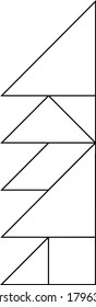Dieses Tandem-Programm repräsentiert die gesägte Blade, Tangramme gibt den Schülern die Möglichkeit, ein manipulatives Set zu verwenden, um das Verständnis geometrischer Ideen zu konstruieren und räumliche Fähigkeiten zu entwickeln, Vintage-Linien Zeichnung.