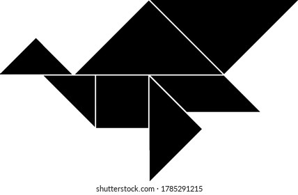 This tangram represents seagull, tangrams gives students an opportunity to use a manipulative set to construct understanding of geometric ideas and develop spatial skills, vintage line drawing