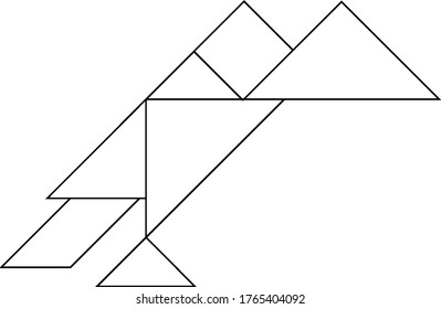 Este tangrama representa a Vulture, los tangramas le dan a los estudiantes la oportunidad de usar un conjunto manipulador para construir la comprensión de las ideas geométricas y desarrollar habilidades espaciales.