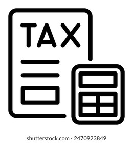 This Tax calculate icon is suitable for Financial consulting, accounting, economic, etc.