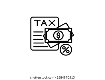 This Tax icon is suitable for Financial consulting, accounting, economic, etc.