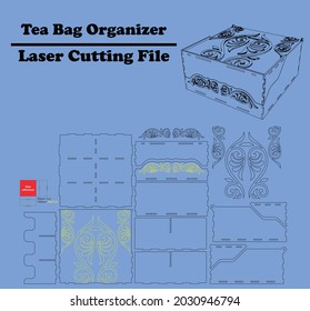 this is a Tea Bag organizer which can be made by laser-cut pieces from all 3mm material thicknesses svg