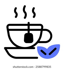 This Tea icon is suitable for Restaurant Menu, Food, etc