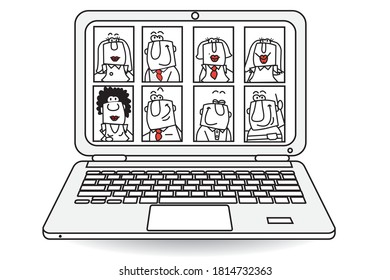 This team use computer for video conference and formation.
Actually, The training online grow up more and more.