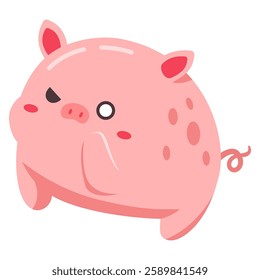 This teasing little pig illustration is suitable for cute frog stickers etc