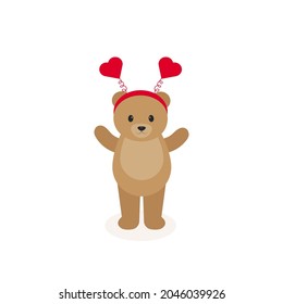 This is a teddy bear for valentines day isolated on a white background.