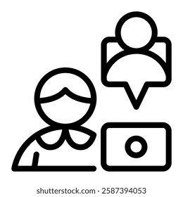 This Telecomuting icon is suitable for Business Motivation, Business Improvement, etc.