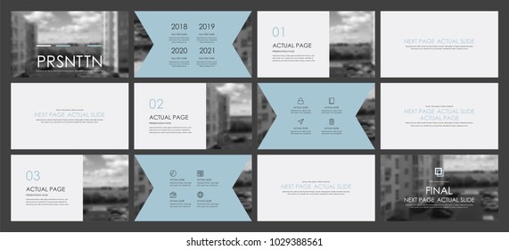 This template is the best as a business presentation, used in marketing and advertising, flyer and banner, the annual report. Blue and black elements on a dark grey background
