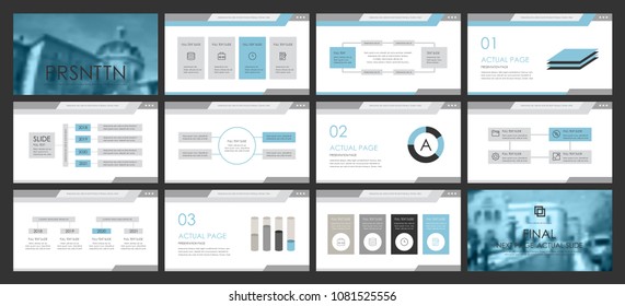 This template is the best as a business presentation, used in marketing and advertising, flyer and banner, the annual report. Blue elements on a dark grey background