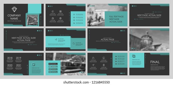 This template is the best as a business presentation, used in marketing and advertising, flyer and banner, the annual report. Business elements on a dark grey background
