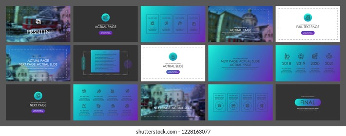 This template is the best as a business presentation, used in marketing and advertising, flyer and banner, the annual report. Grey, blue, popular gradient and black elements on a dark grey background
