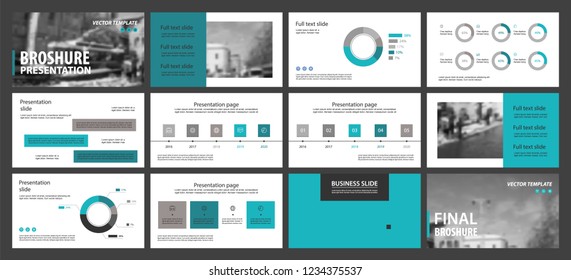 This template is the best as a business presentation, used in marketing and advertising, flyer and banner, the annual report. Grey, turquoise and black elements on a dark grey background
